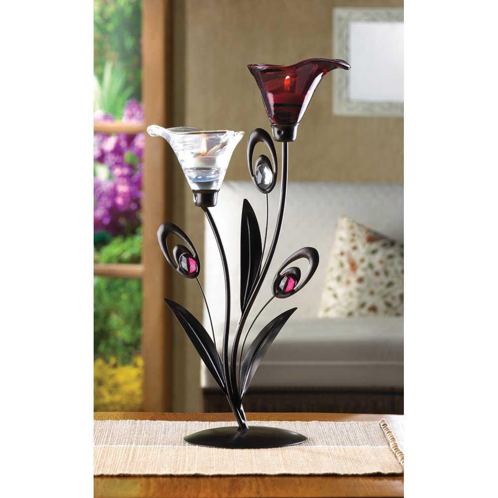 Dewdrop lily tealight holder