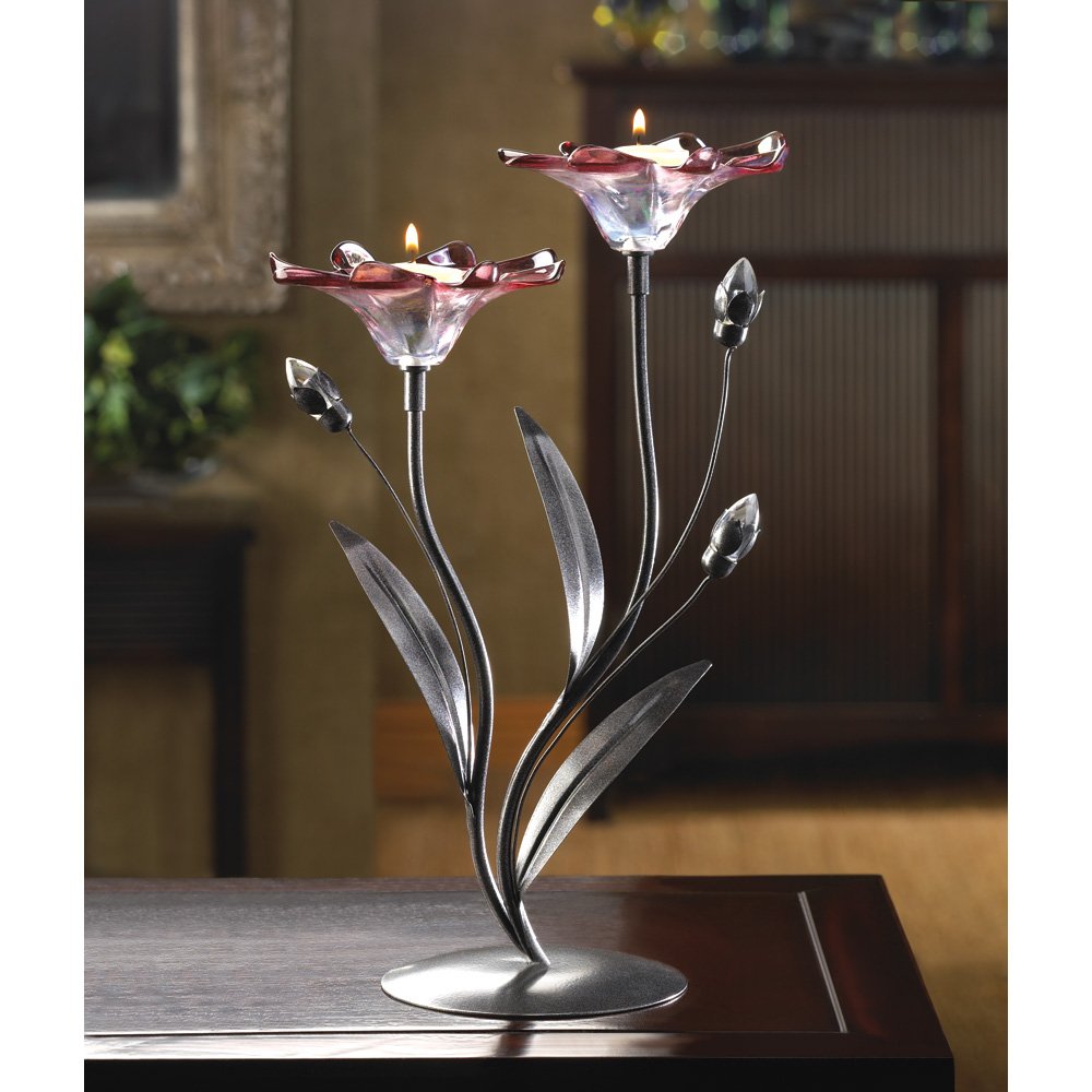 Claret flower tealight holder