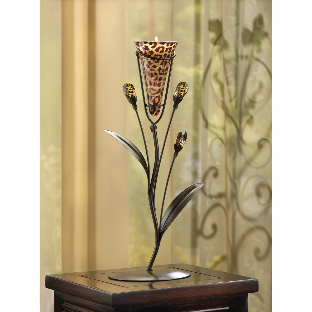 Leopard lily single candle tre