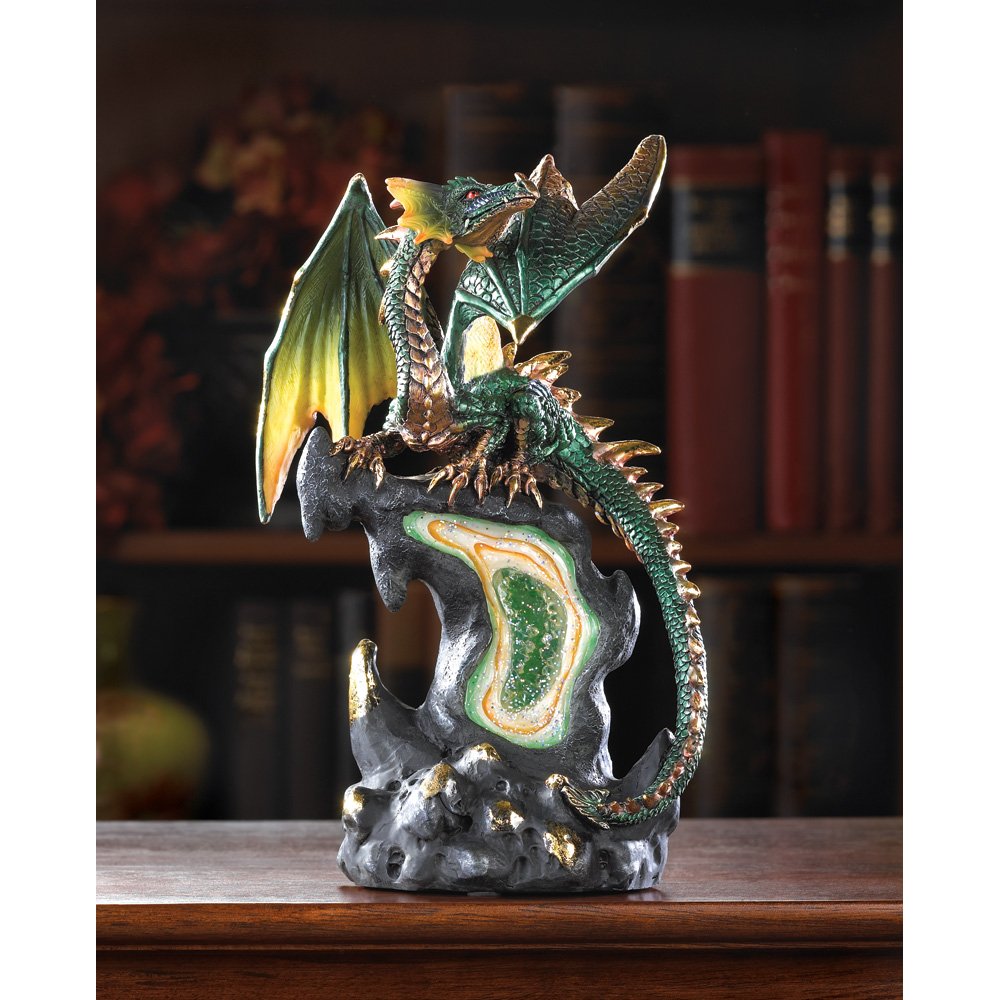 Jade-fire geode dragon