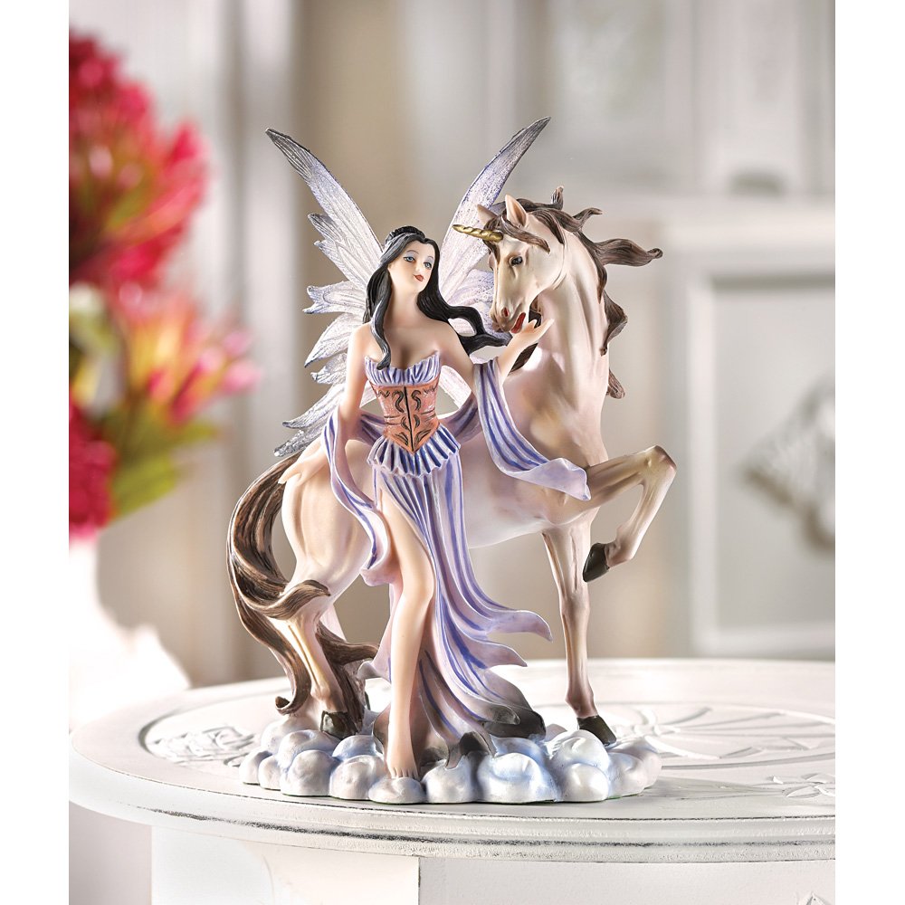Fairy and unicorn figurine