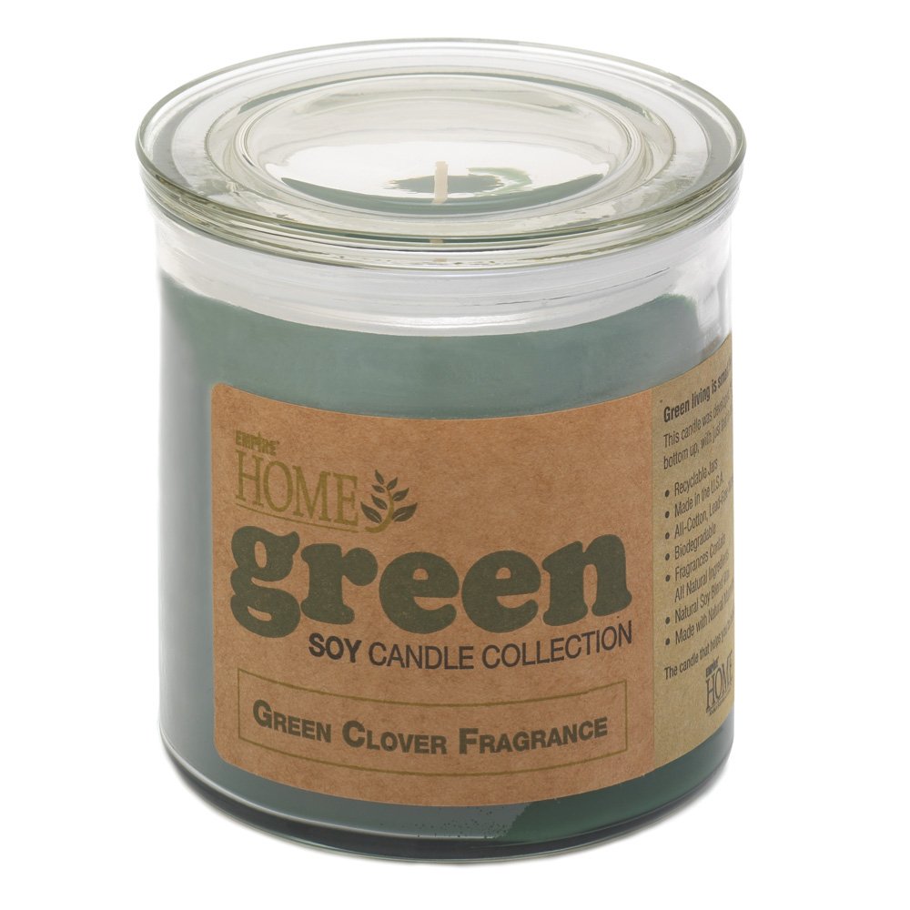 Green clover soy candle
