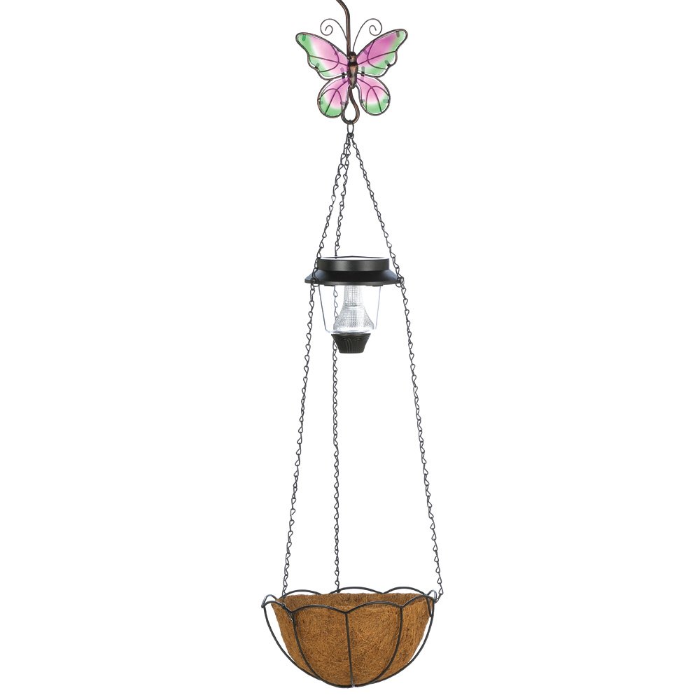 Solar butterfly hanging basket