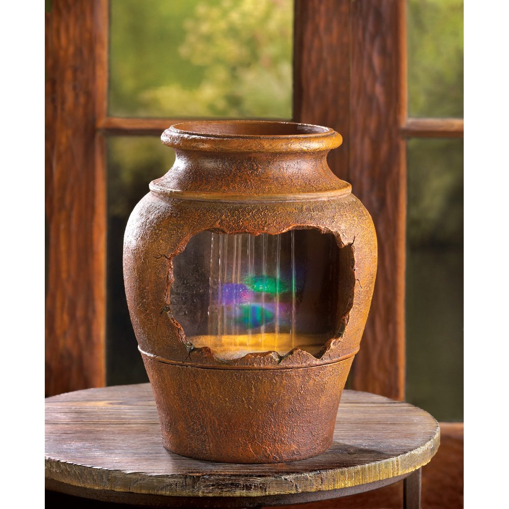 Light-up grecian urn fountain