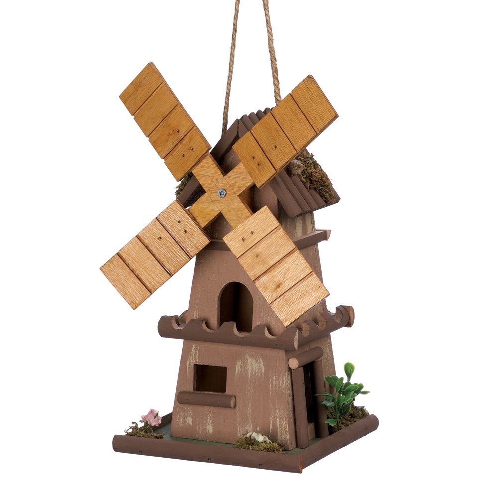 Whimsical windmill birdhouse