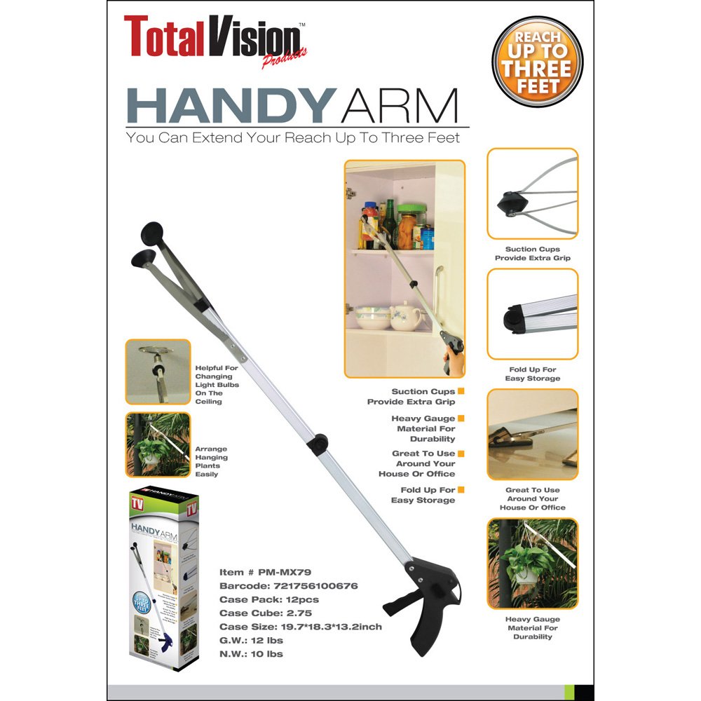 Handy arm pick and reach tool