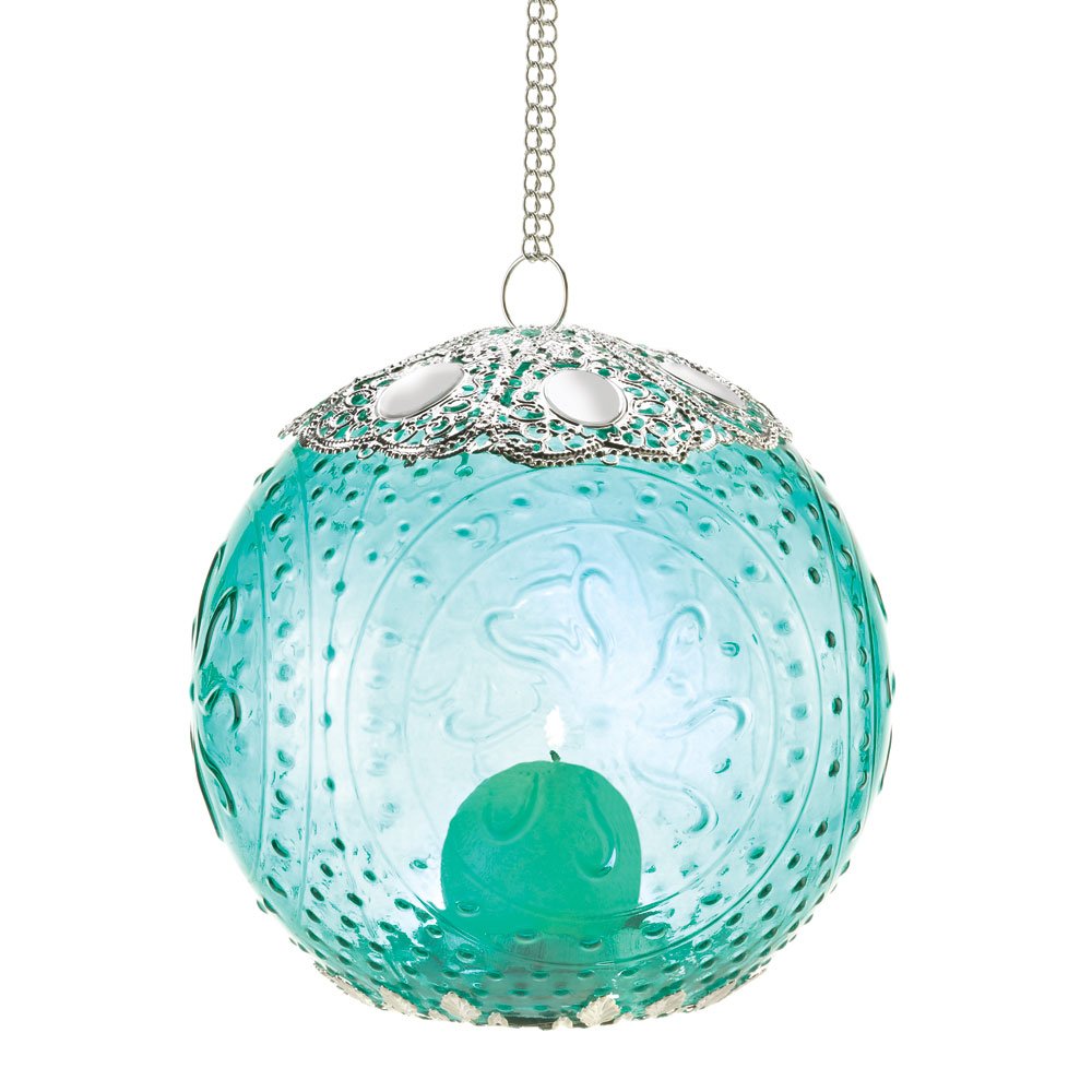 Aquamarine globe candle lanter