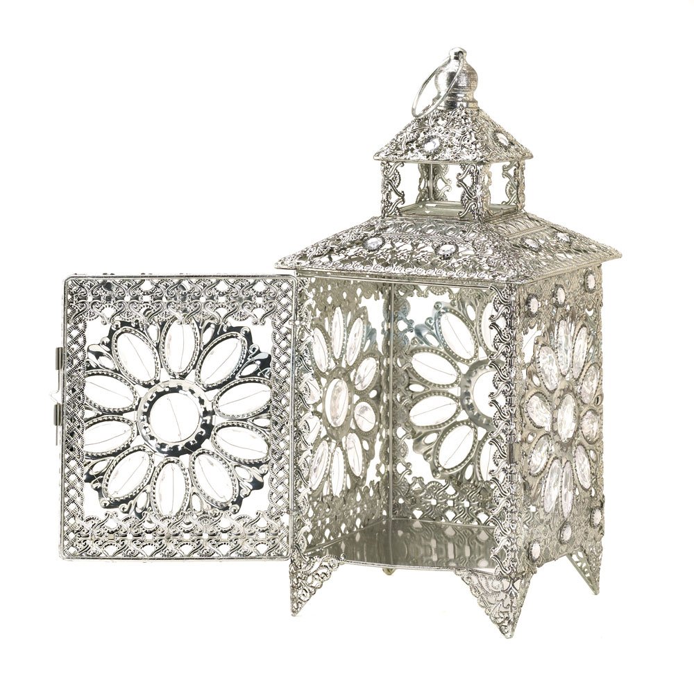 Crown jeweled candle lantern