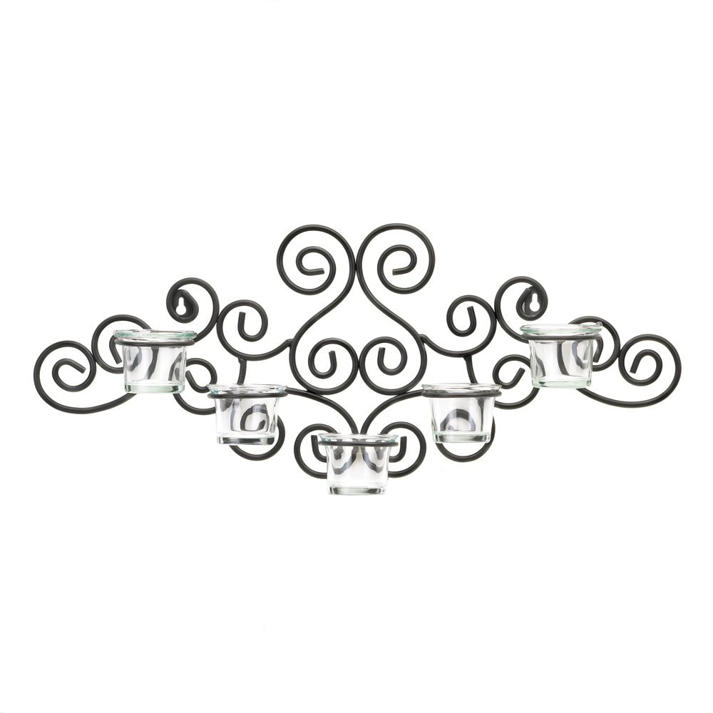 Scrollwork candle sconce