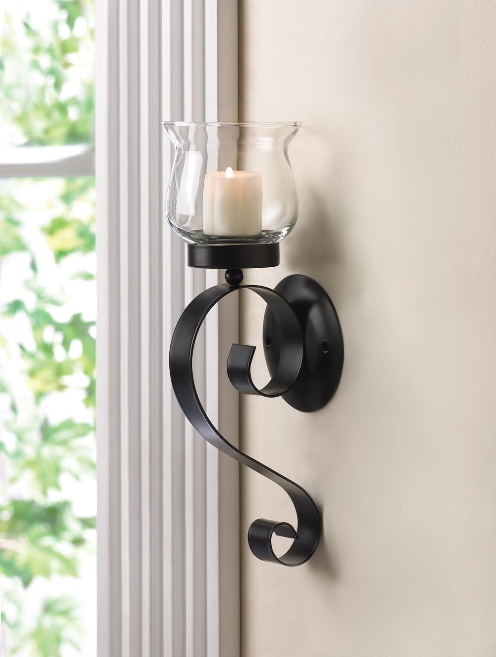 Scrolling candle sconce