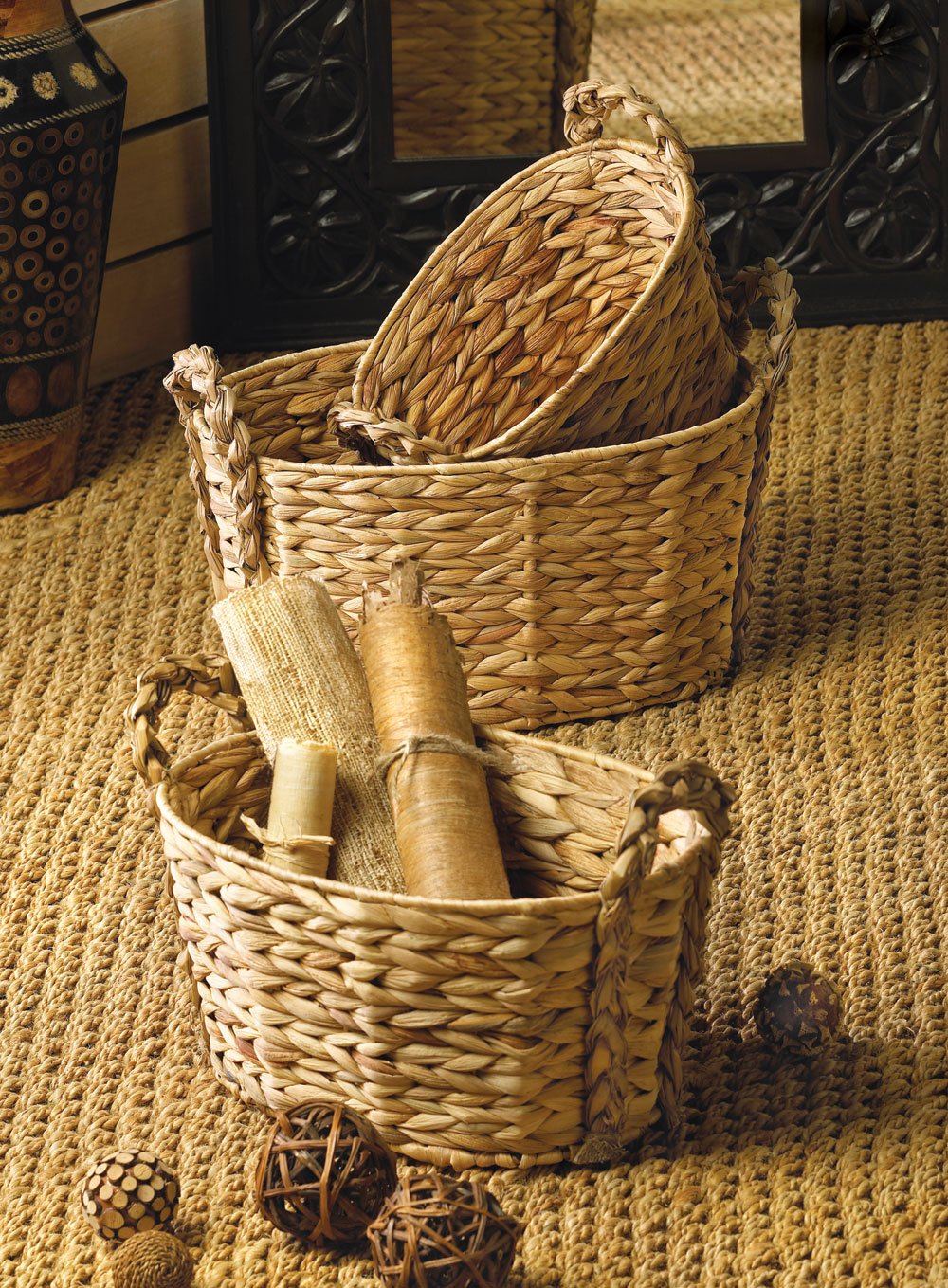Rural woven nesting baskets