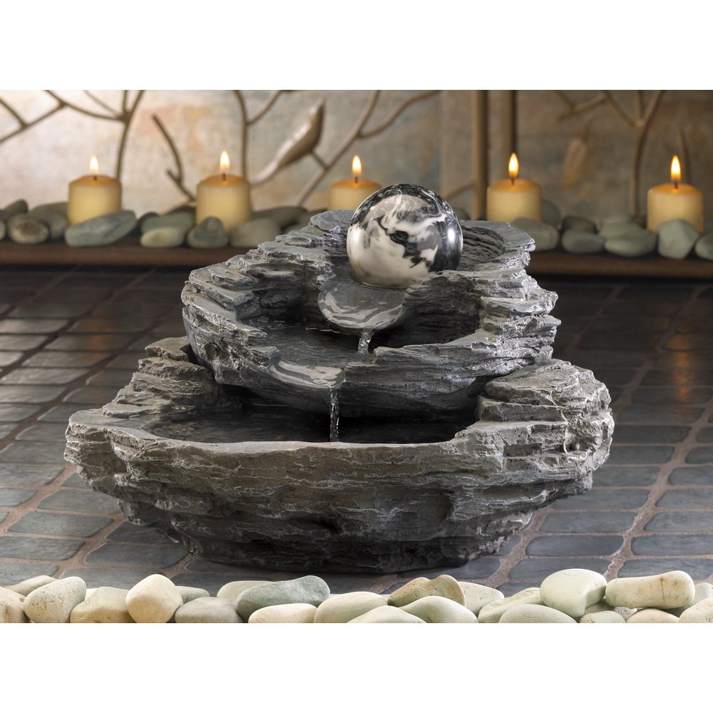Rock design tabletop fountain