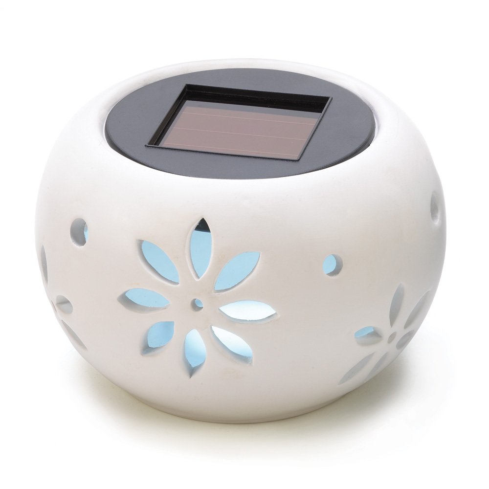 White tabletop solar lamp