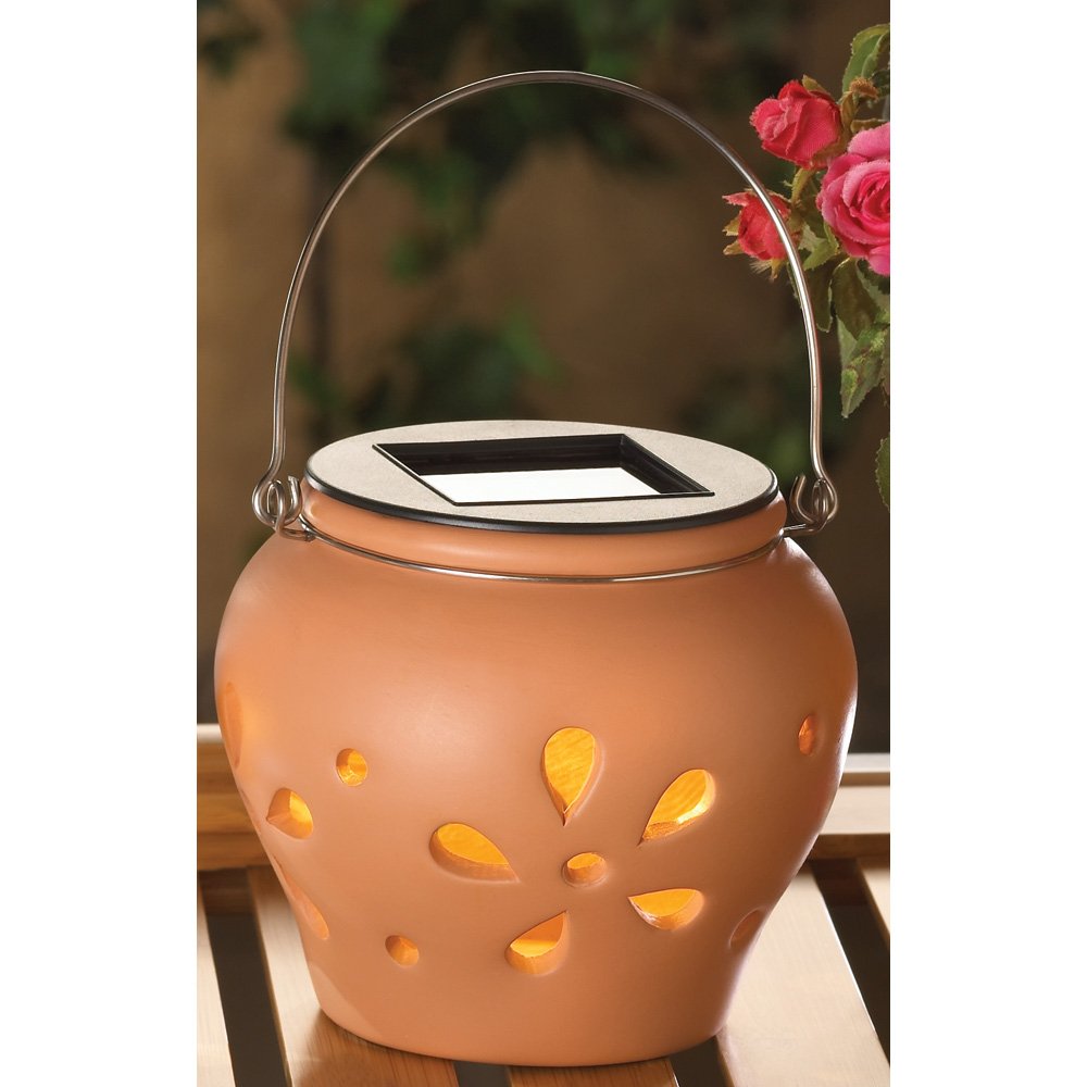 Terra cotta solar lamp