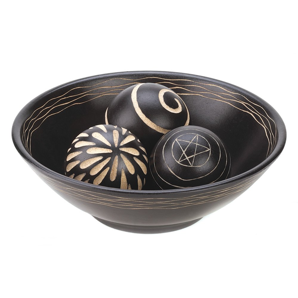 Artisan deco bowl and balls