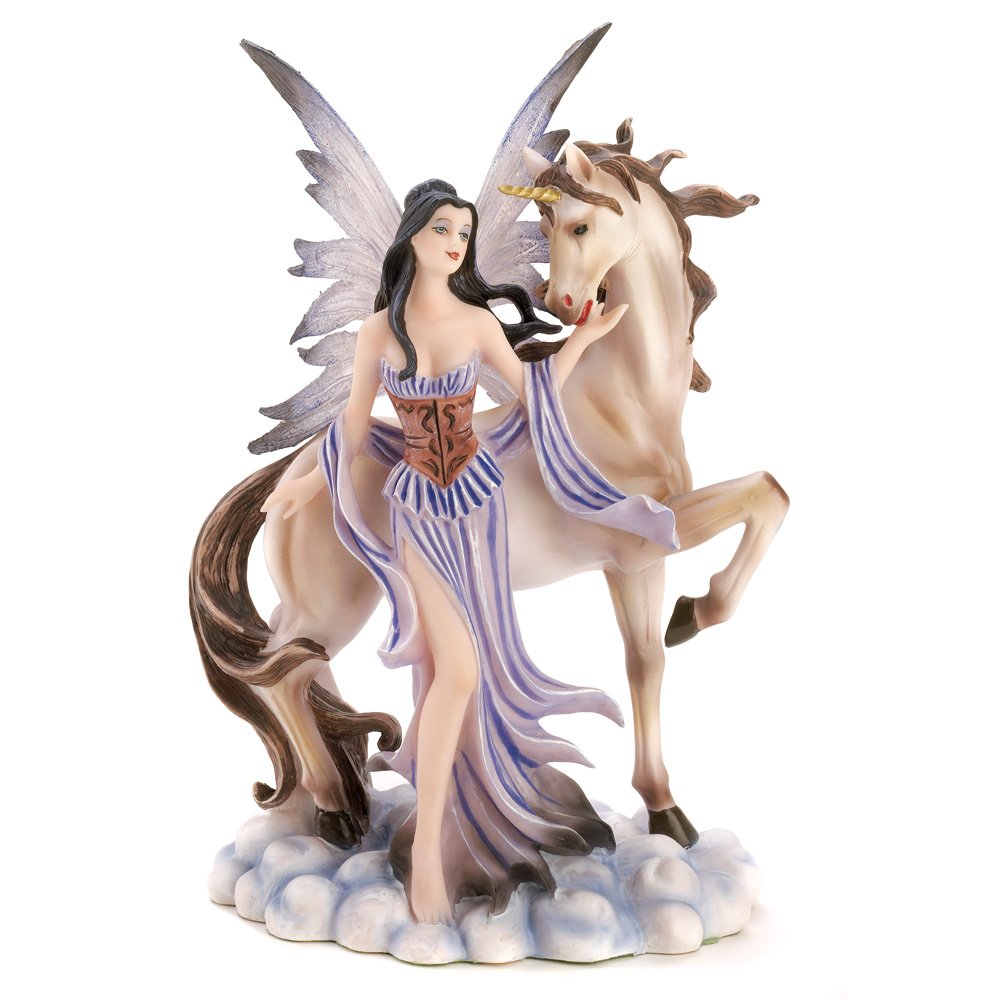 Fairy and unicorn figurine