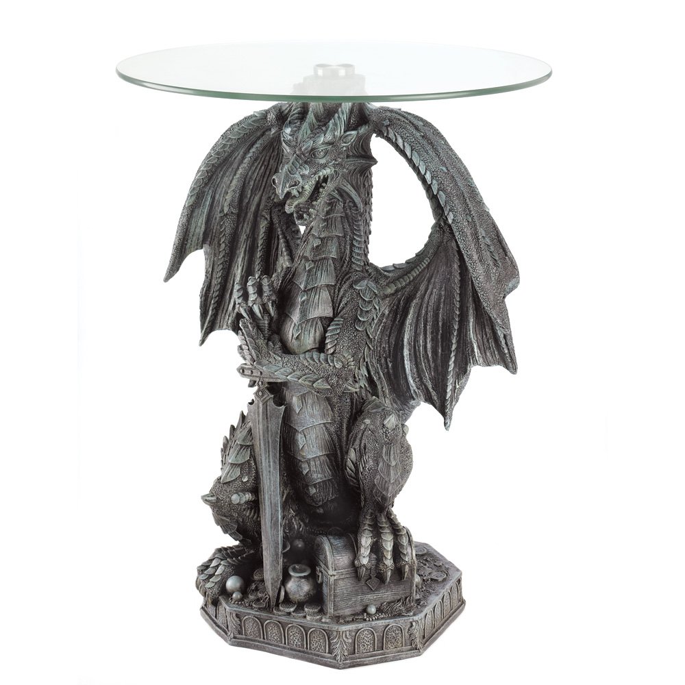 Guarding dragon accent table