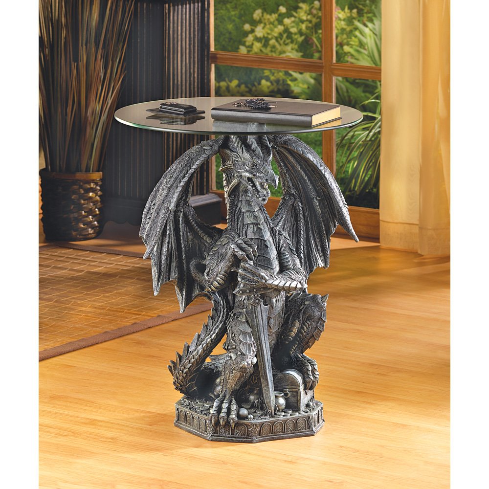 Guarding dragon accent table
