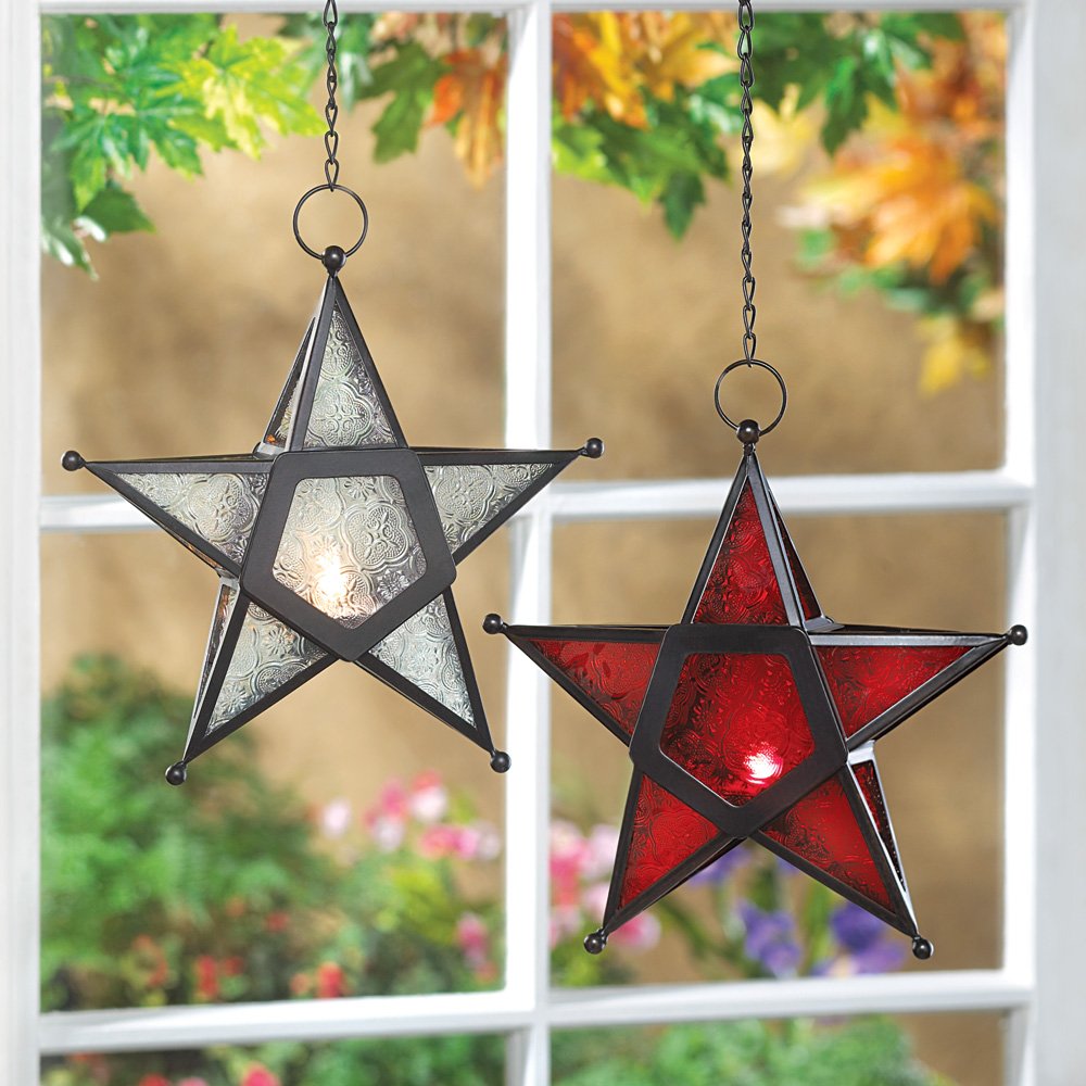 Clear glass star lantern