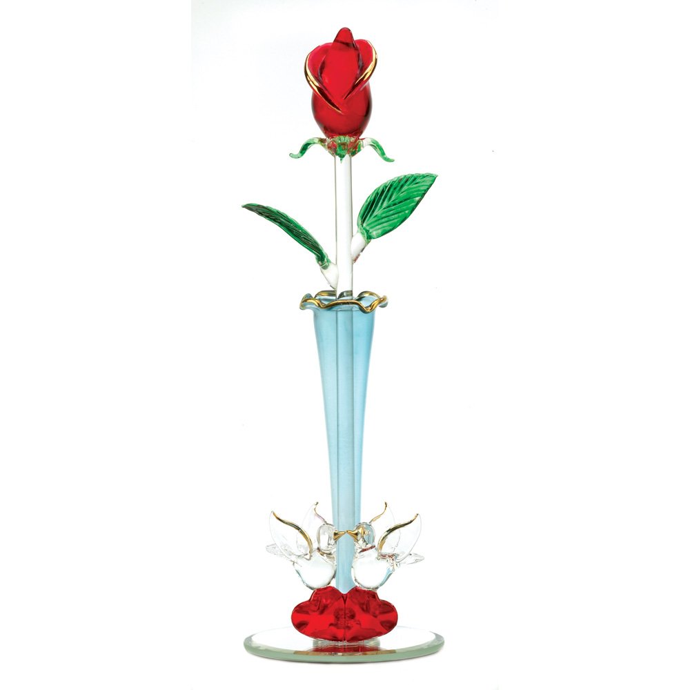 Spun glass rosebud vase