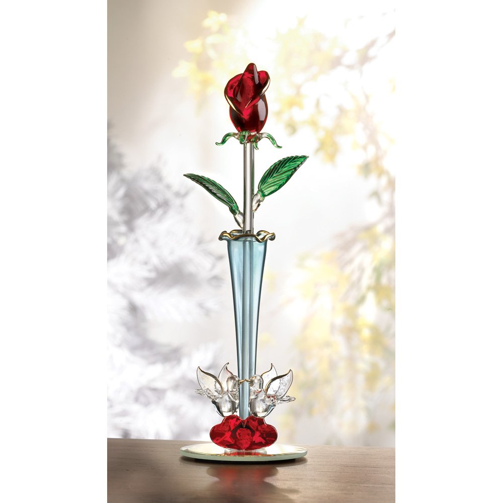 Spun glass rosebud vase