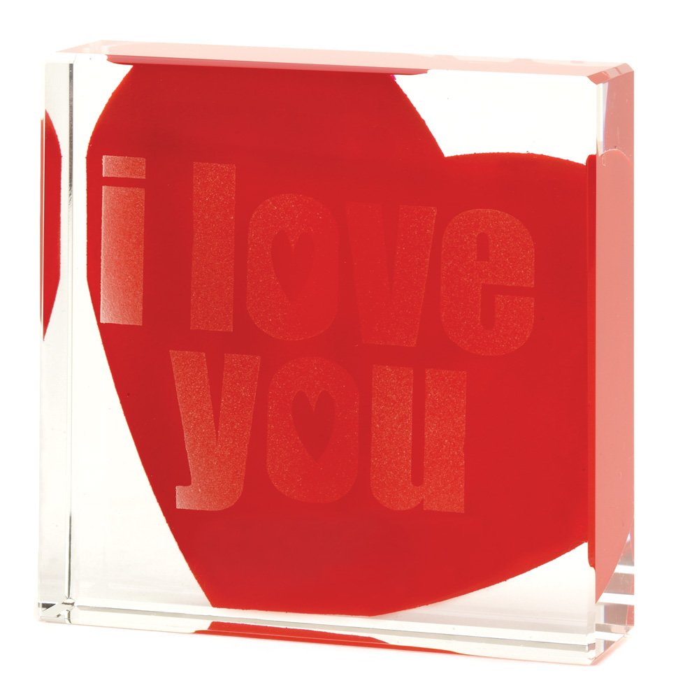 I love you glass cube