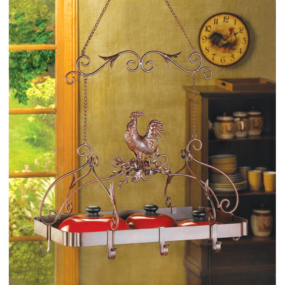Country rooster kitchen rack