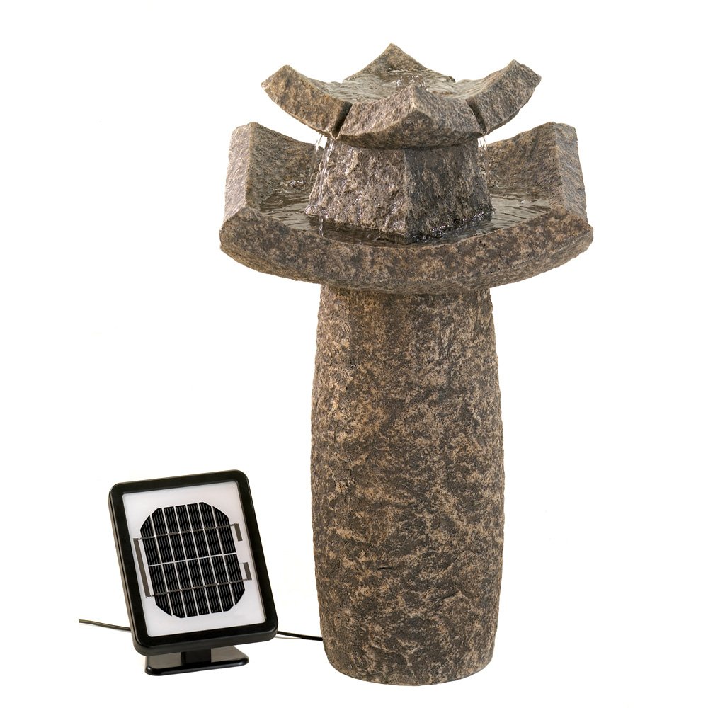 Temple solar water fountain