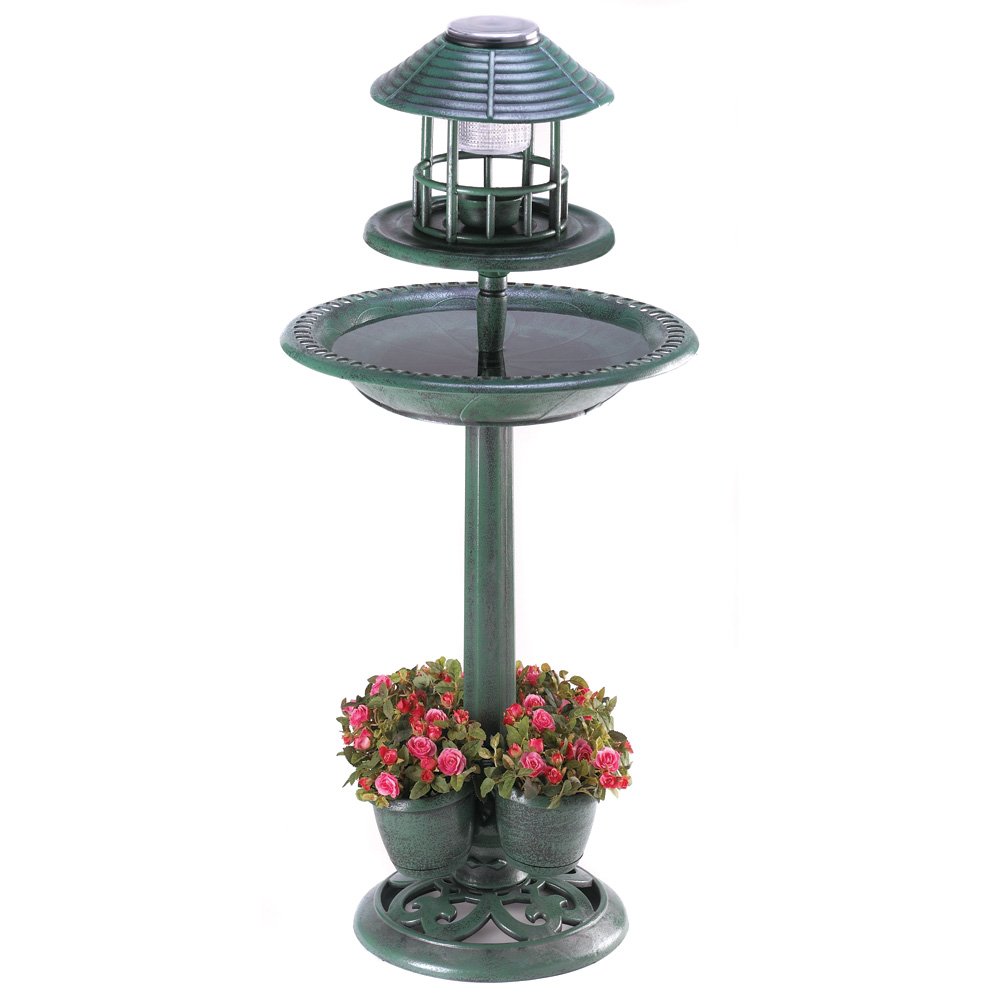 Verdigris garden centerpiece