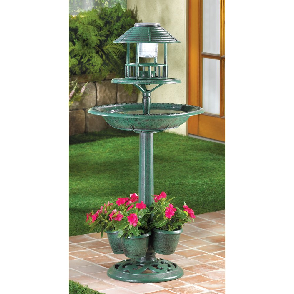 Verdigris garden centerpiece
