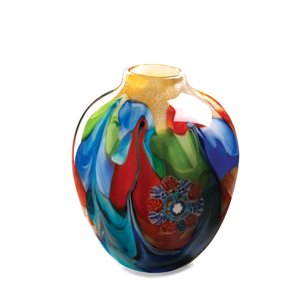 Floral fantasia art glass vase