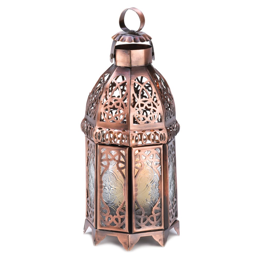 Copper moroccan candle lamp