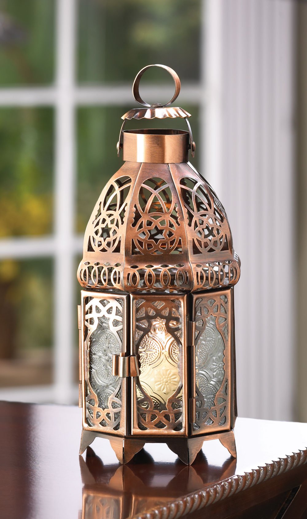 Copper moroccan candle lamp