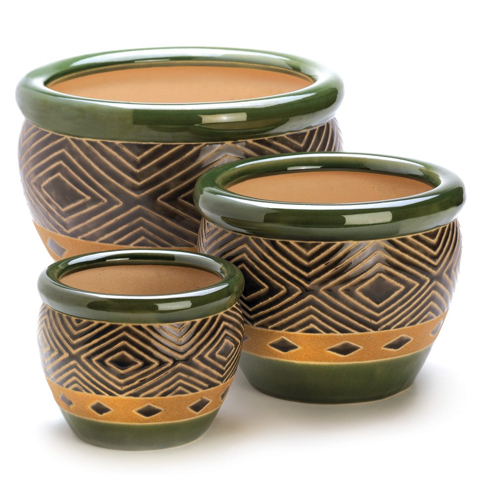 Jade planters trio