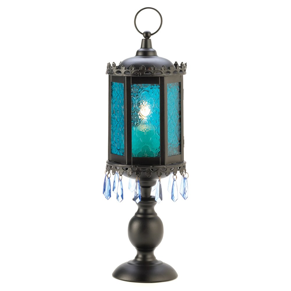 Exotic azure pedestal lantern