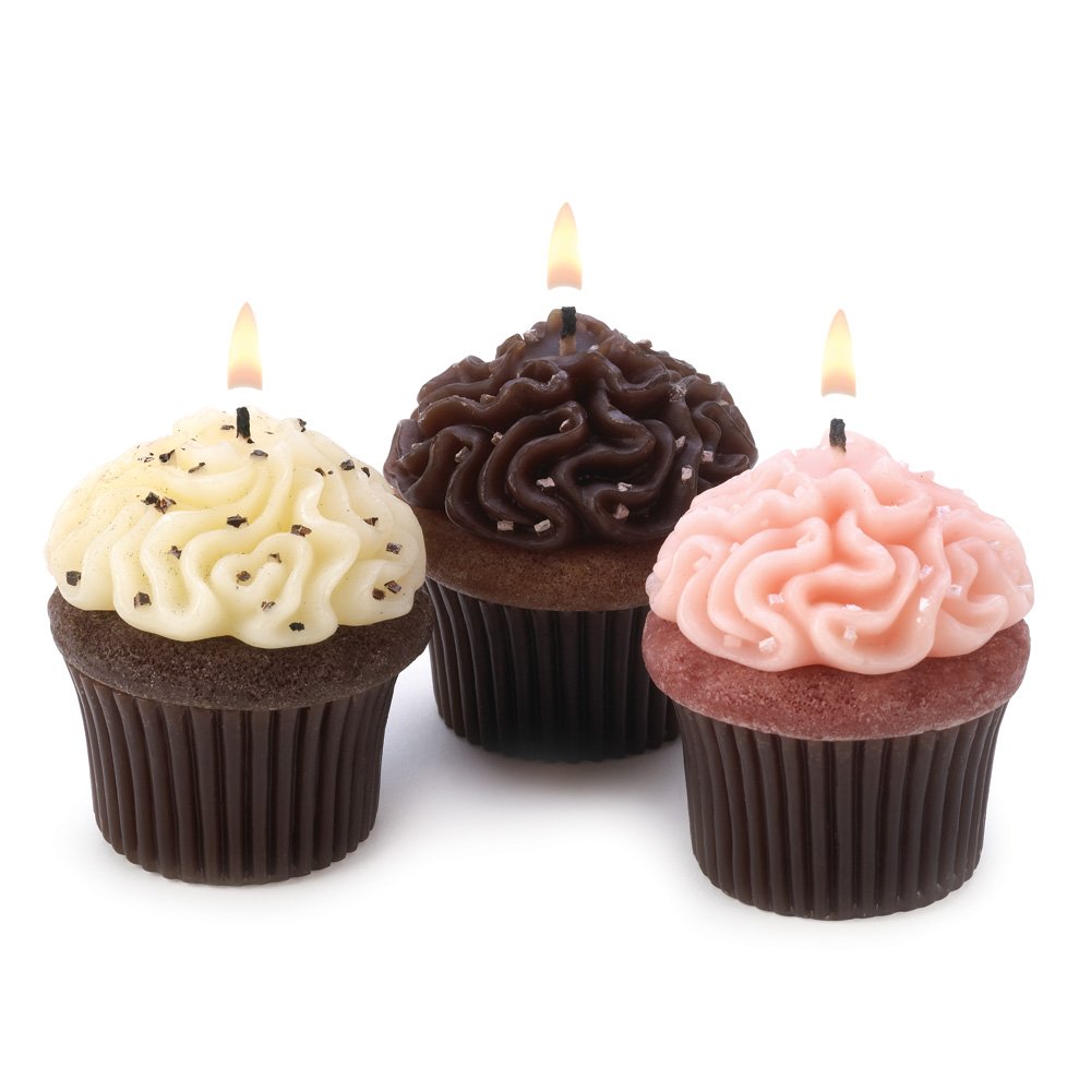 Cupcake candle trio