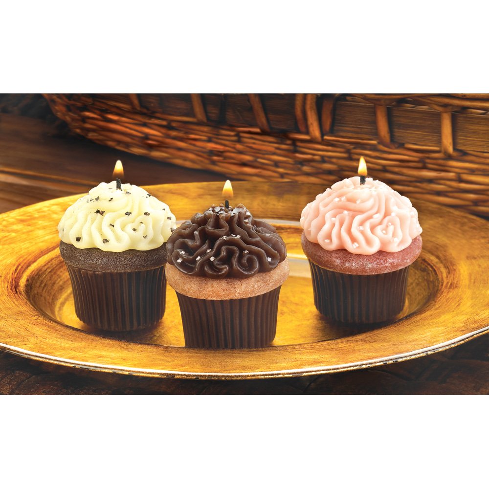 Cupcake candle trio