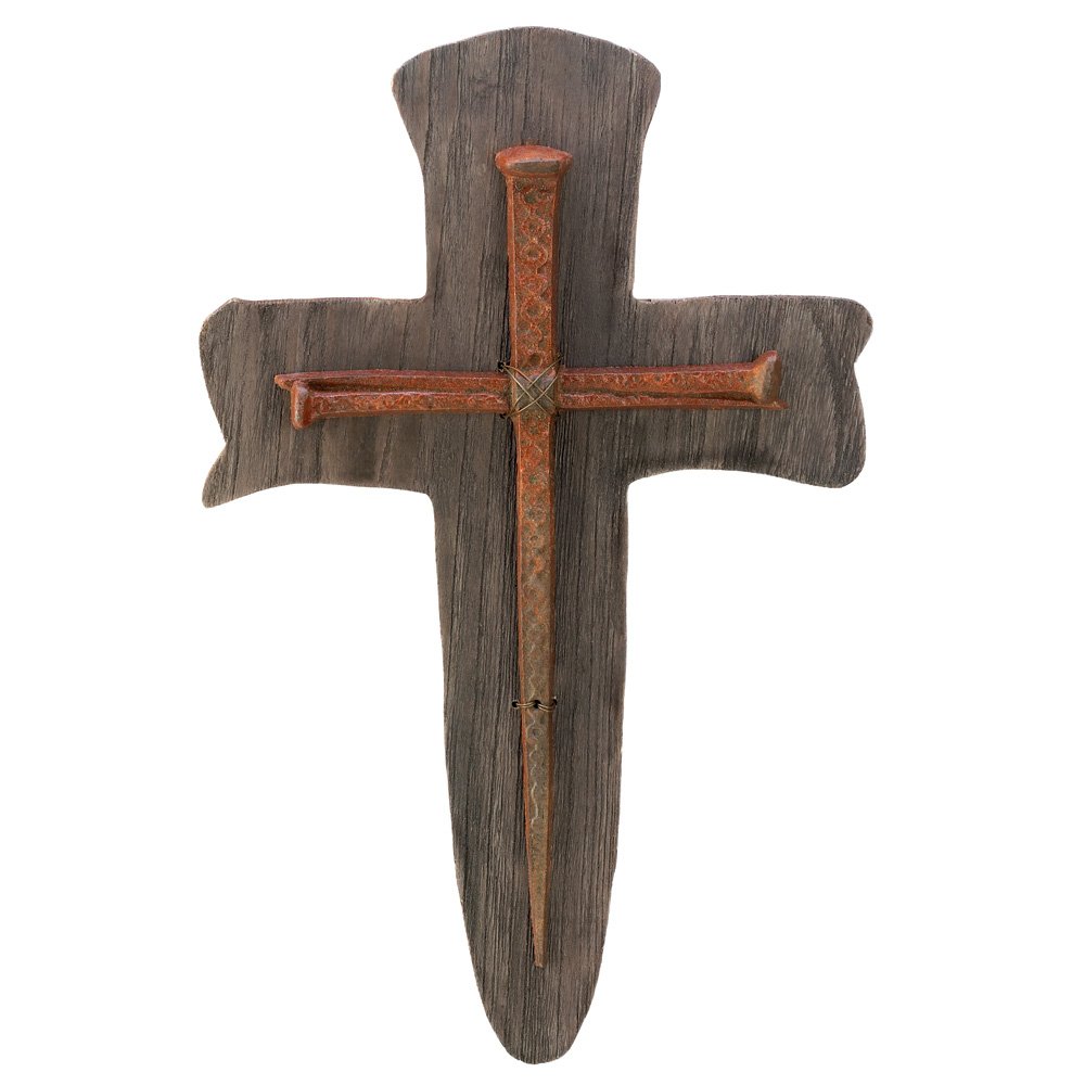 Rustic nail cross plaque