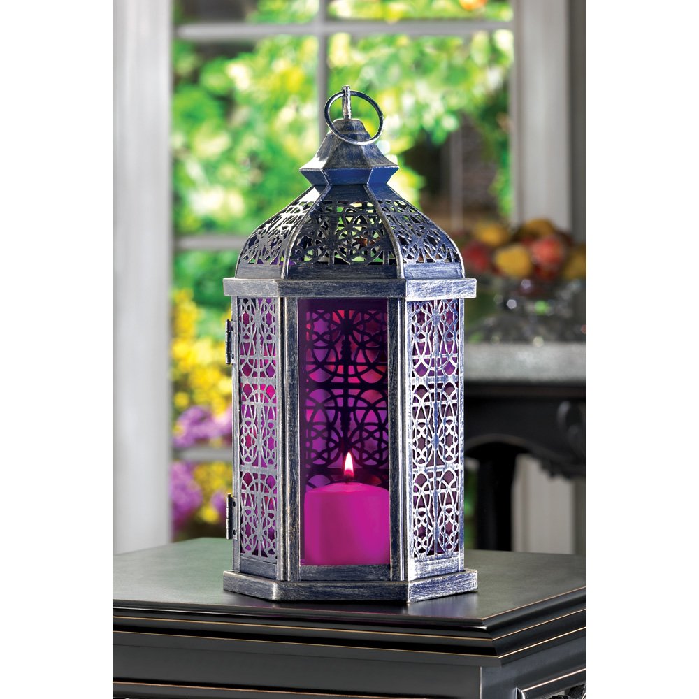 Enchanted fuschia candle lamp