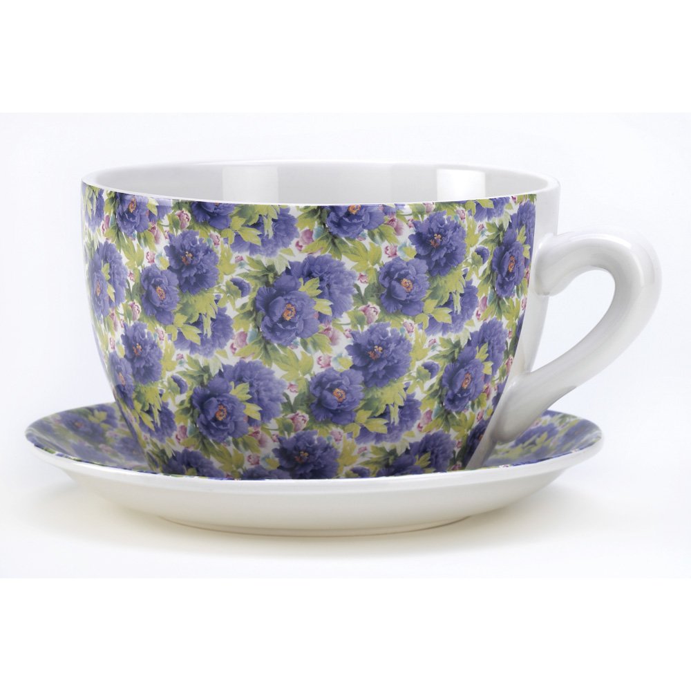 Lavender rose teacup planter