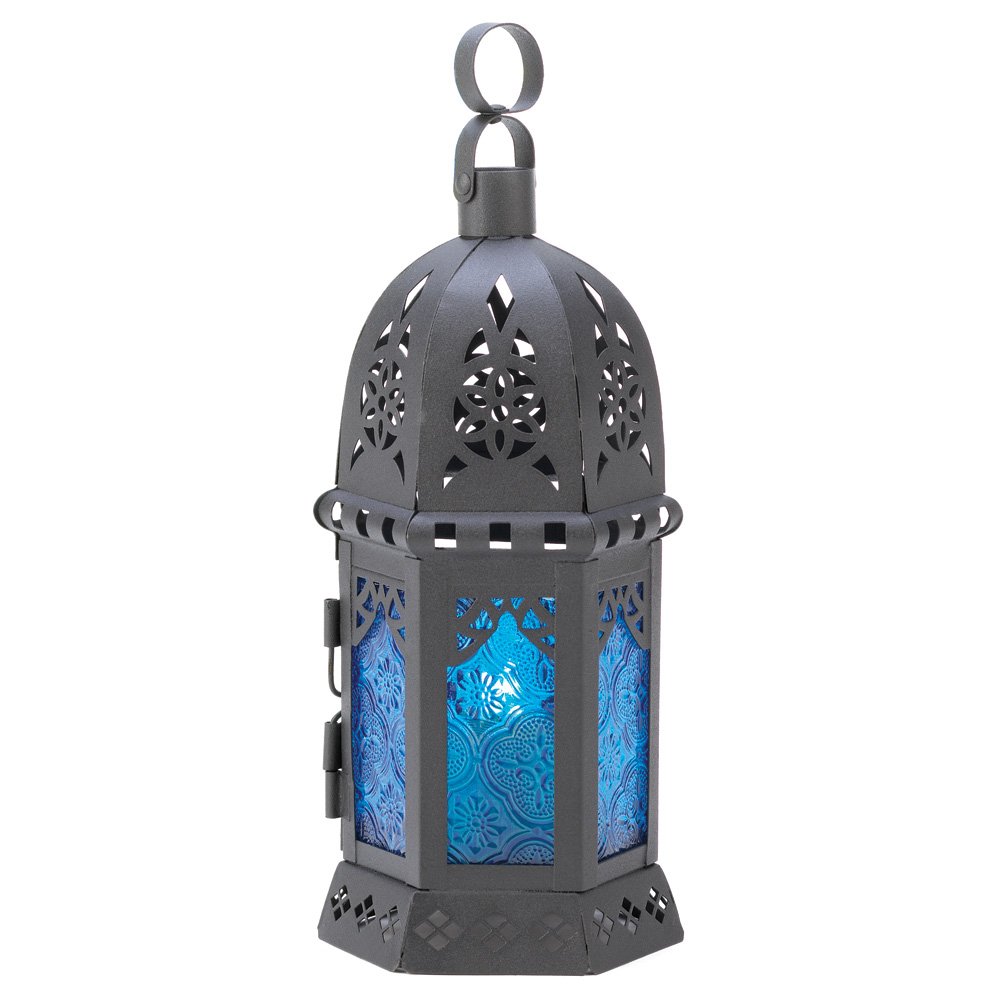 Ocean blue candle lantern