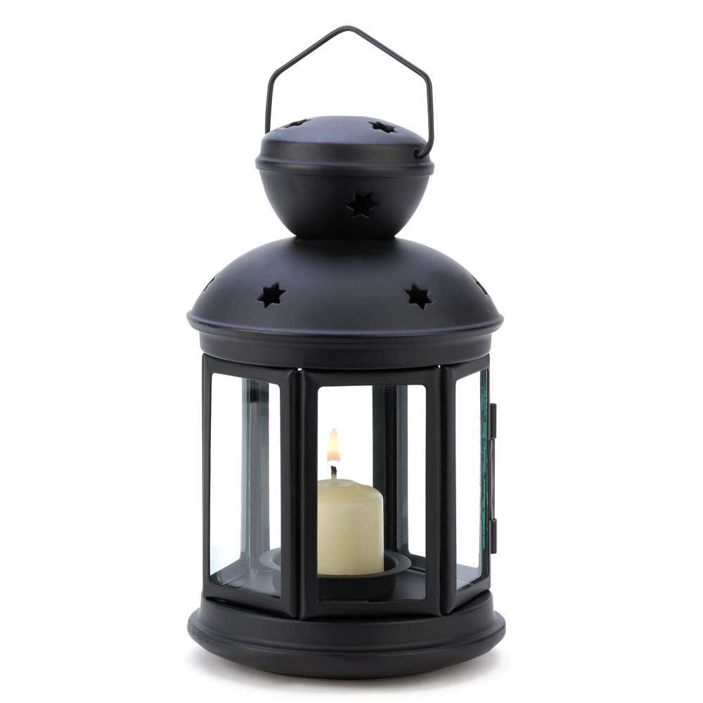 Black colonial candle lamp