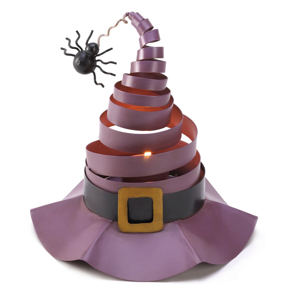 Wacky witch hat candle decor