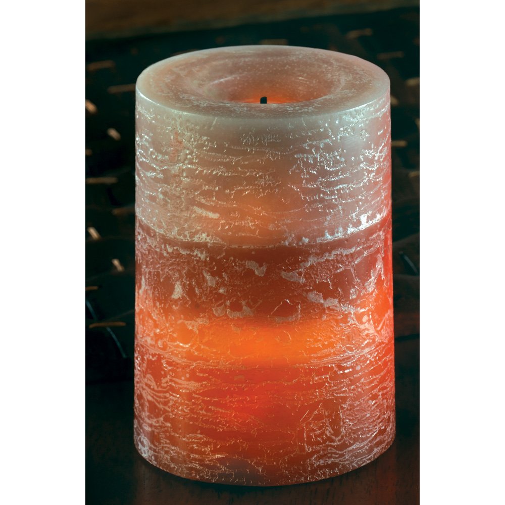 Rustic wood spice led candle