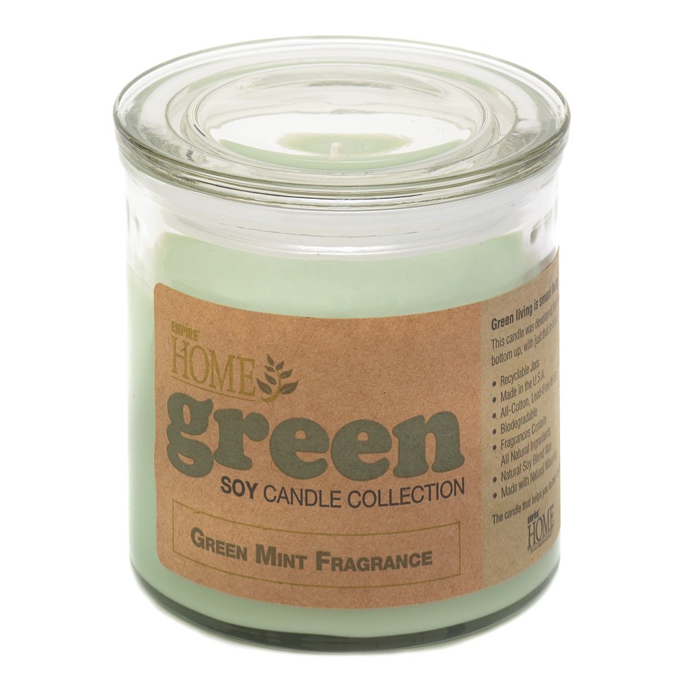 Green mint soy candle