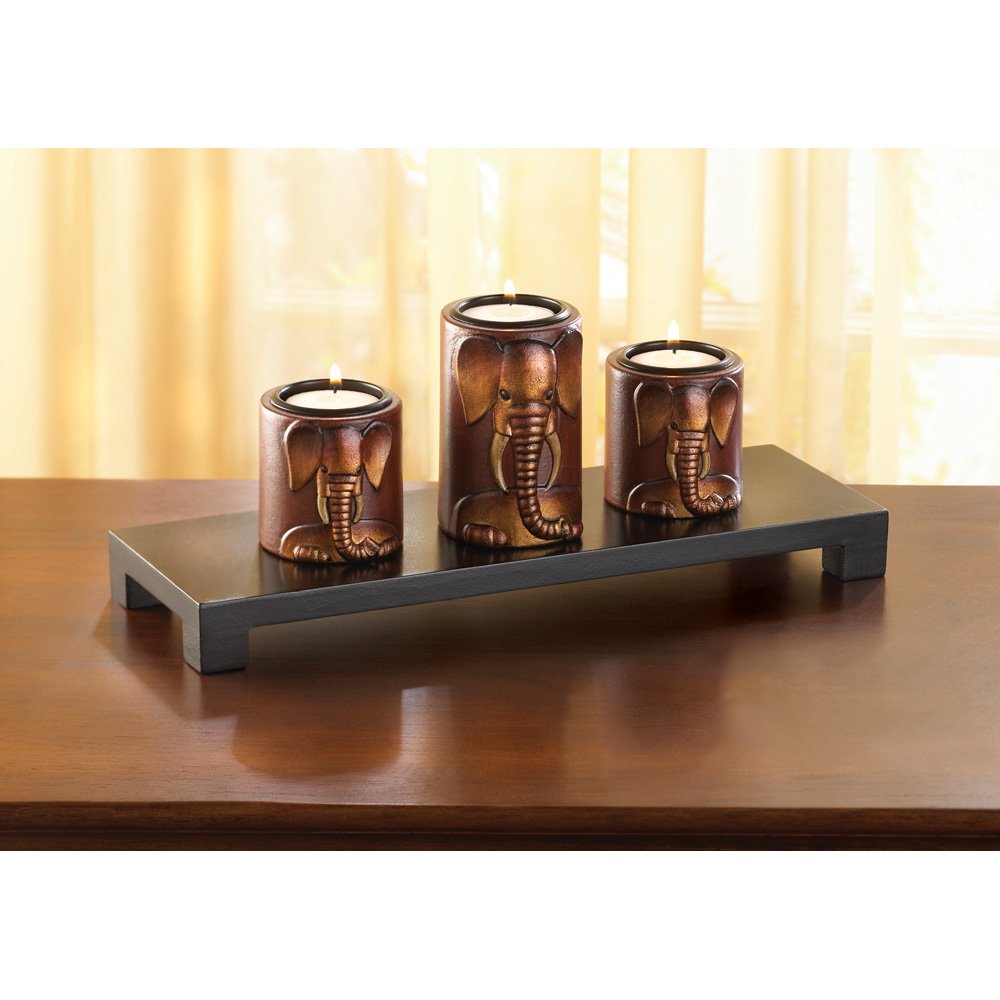 Elephant trio candleholders