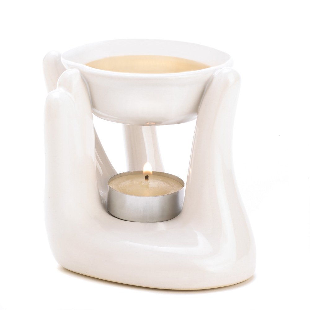 Helping hand oil warmer