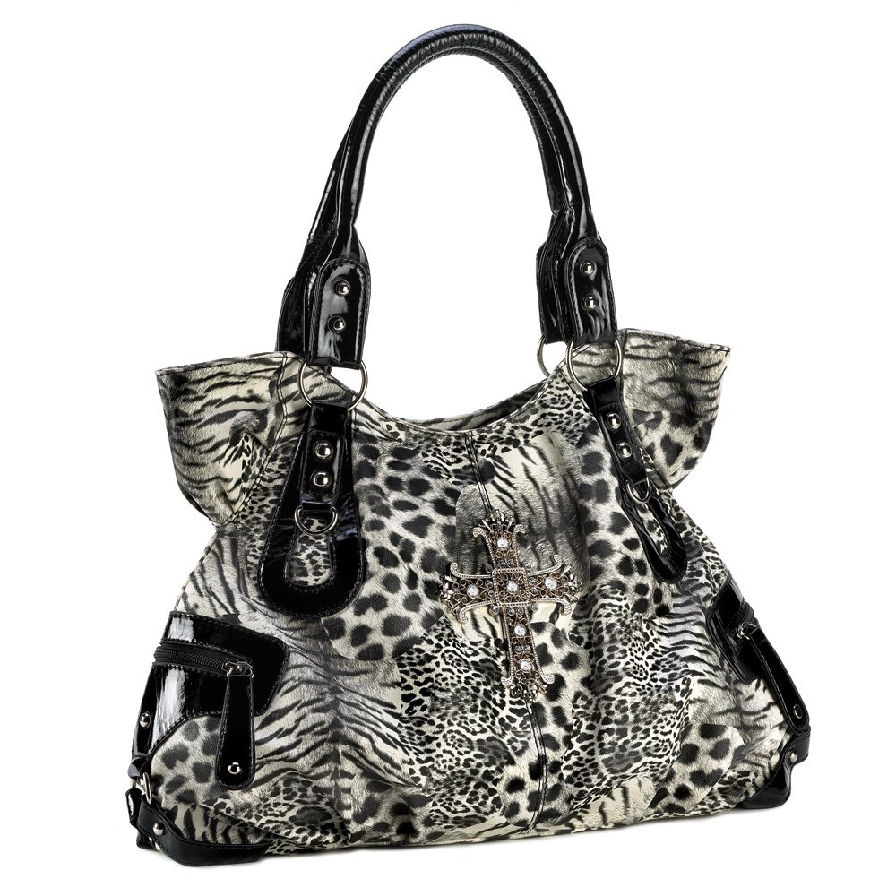 Animal print shoulder bag