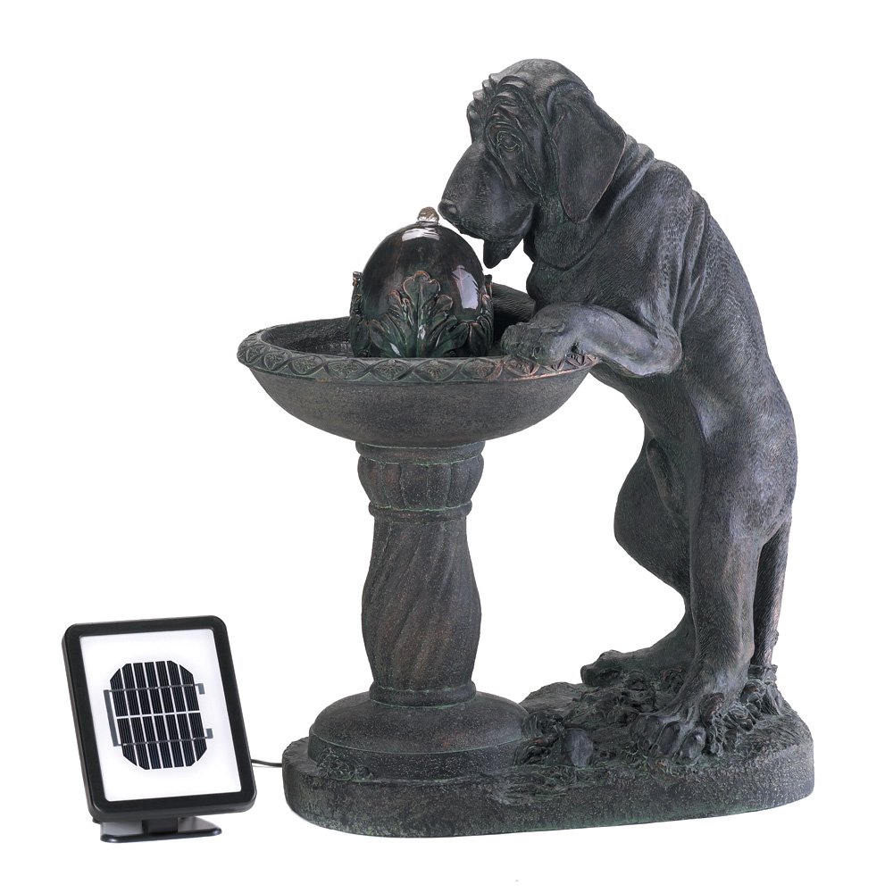Thirsty dog solar fountain