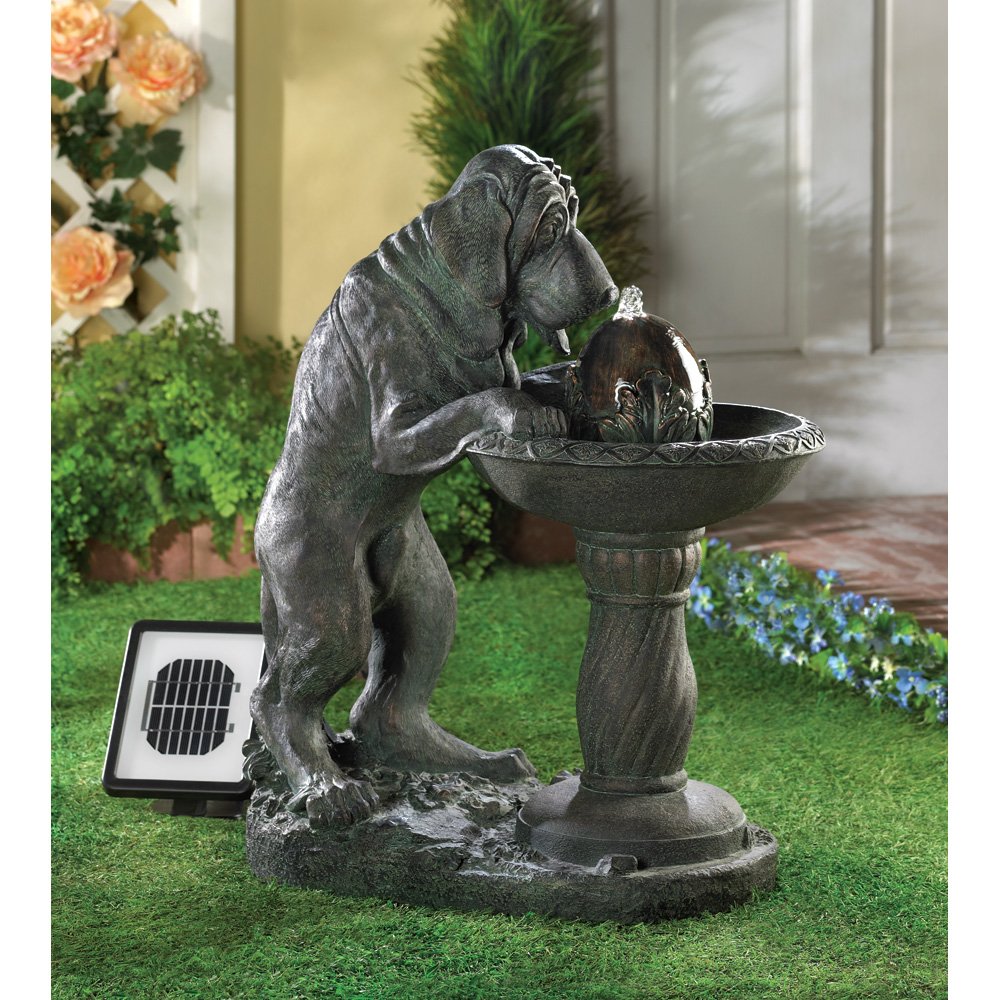 Thirsty dog solar fountain